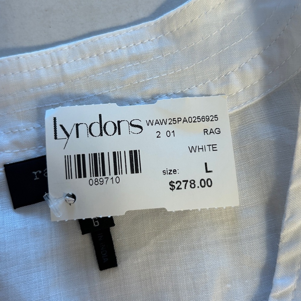 NWT Rag & Bone Viviana V-Neck Button Front Ramie White Blouse Sz L - Picture 12 of 15